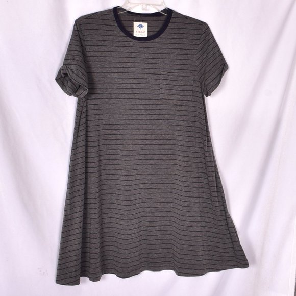 Wild Blue Sadie Robertson Grey Striped Flare Dress - Picture 1 of 6